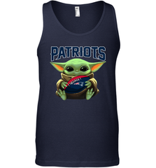 Baby Yoda Loves The New England Patriots Star Wars Baby Yoda Hugs Patriots NFL Mens Tank Top Mens Tank Top - VeigarTee
