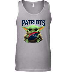 Baby Yoda Loves The New England Patriots Star Wars Baby Yoda Hugs Patriots NFL Mens Tank Top Mens Tank Top - VeigarTee
