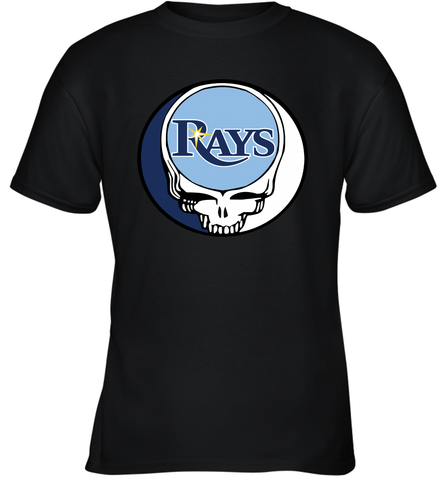 Tampa Bay Rays Grateful Dead Steal Your Face Baseball Youth T-Shirt Youth T-Shirt / Black / XS Youth T-Shirt - VeigarTee