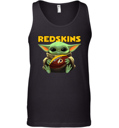 Baby Yoda Loves The Washington Redskins Star Wars Baby Yoda Hugs Redskins NFL Mens Tank Top