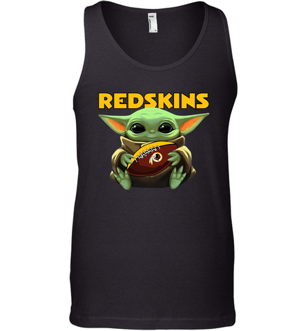 Baby Yoda Loves The Washington Redskins Star Wars Baby Yoda Hugs Redskins NFL Mens Tank Top Mens Tank Top / Black / XS Mens Tank Top - VeigarTee