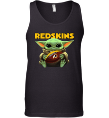 Baby Yoda Loves The Washington Redskins Star Wars Baby Yoda Hugs Redskins NFL Mens Tank Top Mens Tank Top - VeigarTee