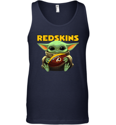 Baby Yoda Loves The Washington Redskins Star Wars Baby Yoda Hugs Redskins NFL Mens Tank Top