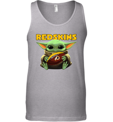 Baby Yoda Loves The Washington Redskins Star Wars Baby Yoda Hugs Redskins NFL Mens Tank Top Mens Tank Top - VeigarTee