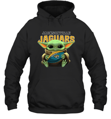 Baby Yoda Loves The Jacksonville Jaguars Star Wars Baby Yoda Hugs Jaguars NFL Adult Hoodie Sweatshirt Adult Hoodie Sweatshirt - VeigarTee