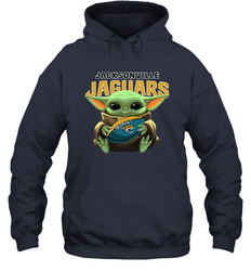 Baby Yoda Loves The Jacksonville Jaguars Star Wars Baby Yoda Hugs Jaguars NFL Adult Hoodie Sweatshirt