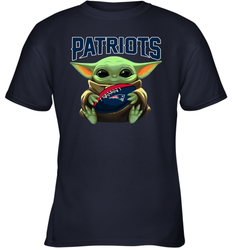 Baby Yoda Loves The New England Patriots Star Wars Baby Yoda Hugs Patriots NFL Youth T-Shirt