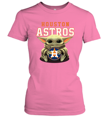 Baby Yoda Hugs Loves The Houston Astros Baseball Womens T-Shirt Womens T-Shirt - VeigarTee