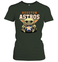 Baby Yoda Hugs Loves The Houston Astros Baseball Womens T-Shirt Womens T-Shirt - VeigarTee