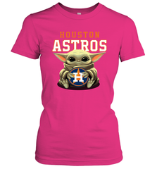 Baby Yoda Hugs Loves The Houston Astros Baseball Womens T-Shirt Womens T-Shirt - VeigarTee
