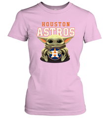 Baby Yoda Hugs Loves The Houston Astros Baseball Womens T-Shirt Womens T-Shirt - VeigarTee