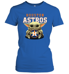 Baby Yoda Hugs Loves The Houston Astros Baseball Womens T-Shirt Womens T-Shirt - VeigarTee