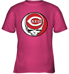 Cincinnati Reds Grateful Dead Steal Your Face Baseball Youth T-Shirt Youth T-Shirt - VeigarTee
