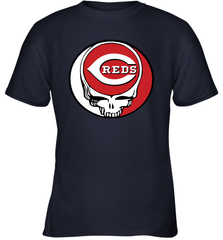 Cincinnati Reds Grateful Dead Steal Your Face Baseball Youth T-Shirt Youth T-Shirt - VeigarTee