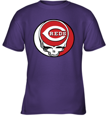 Cincinnati Reds Grateful Dead Steal Your Face Baseball Youth T-Shirt Youth T-Shirt - VeigarTee