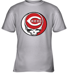 Cincinnati Reds Grateful Dead Steal Your Face Baseball Youth T-Shirt Youth T-Shirt - VeigarTee
