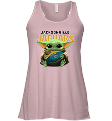 Baby Yoda Loves The Jacksonville Jaguars Star Wars Baby Yoda Hugs Jaguars NFL Womens Racerback Tank Top Womens Racerback Tank Top - VeigarTee