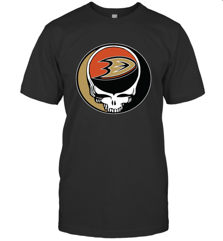 Anaheim Ducks Grateful Dead Steal Your Face Hockey NHL Mens T-Shirt Mens T-Shirt / Black / S Mens T-Shirt - VeigarTee