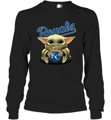 Baby Yoda Hugs Loves The Kansas City Royals Baseball Adult Long Sleeve T-Shirt Adult Long Sleeve T-Shirt - VeigarTee