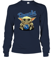 Baby Yoda Hugs Loves The Kansas City Royals Baseball Adult Long Sleeve T-Shirt Adult Long Sleeve T-Shirt - VeigarTee