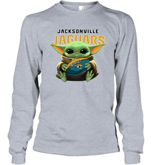 Baby Yoda Loves The Jacksonville Jaguars Star Wars Baby Yoda Hugs Jaguars NFL Adult Long Sleeve T-Shirt Adult Long Sleeve T-Shirt - VeigarTee