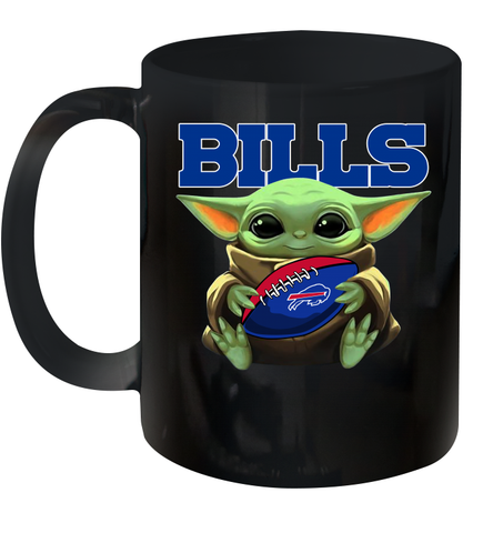 Baby Yoda Loves The Buffalo Bills Star Wars Baby Yoda Hugs Bills NFL Ceramic Mug 11oz Ceramic Mug 11oz / Black / 11oz Ceramic Mug 11oz - VeigarTee