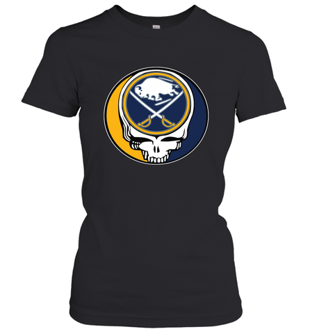 Buffalo Sabres Grateful Dead Steal Your Face Hockey NHL Womens T-Shirt Womens T-Shirt / Black / XS Womens T-Shirt - VeigarTee