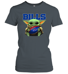 Baby Yoda Loves The Buffalo Bills Star Wars Baby Yoda Hugs Bills NFL Womens T-Shirt Womens T-Shirt - VeigarTee