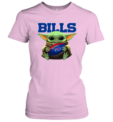 Baby Yoda Loves The Buffalo Bills Star Wars Baby Yoda Hugs Bills NFL Womens T-Shirt Womens T-Shirt - VeigarTee