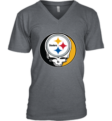 Pittsburgh Steelers Grateful Dead Steal Your Face NFL Football Mens V-Neck T-Shirt Mens V-Neck T-Shirt - VeigarTee
