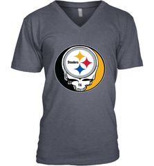 Pittsburgh Steelers Grateful Dead Steal Your Face NFL Football Mens V-Neck T-Shirt Mens V-Neck T-Shirt - VeigarTee