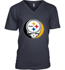 Pittsburgh Steelers Grateful Dead Steal Your Face NFL Football Mens V-Neck T-Shirt Mens V-Neck T-Shirt - VeigarTee