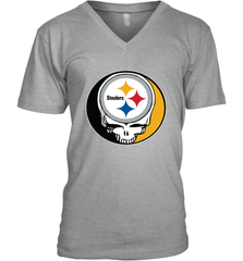 Pittsburgh Steelers Grateful Dead Steal Your Face NFL Football Mens V-Neck T-Shirt Mens V-Neck T-Shirt - VeigarTee