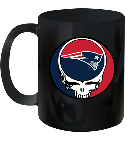 New England Patriots Grateful Dead Steal Your Face NFL Football Ceramic Mug 11oz Ceramic Mug 11oz / Black / 11oz Ceramic Mug 11oz - VeigarTee