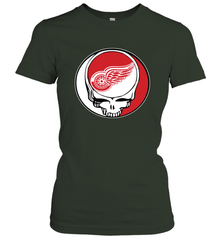 Detroit Red Wings Grateful Dead Steal Your Face Hockey NHL Womens T-Shirt Womens T-Shirt - VeigarTee