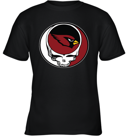 Arizona Cardinals Grateful Dead Steal Your Face NFL Football Youth T-Shirt Youth T-Shirt / Black / XS Youth T-Shirt - VeigarTee