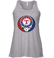 Texas Rangers Grateful Dead Steal Your Face Baseball Womens Racerback Tank Top