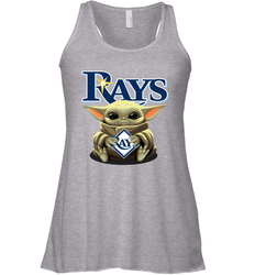 Baby Yoda Hugs Loves The Tampa Bay Rays Baseball Womens Racerback Tank Top