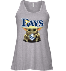 Baby Yoda Hugs Loves The Tampa Bay Rays Baseball Womens Racerback Tank Top Womens Racerback Tank Top - VeigarTee