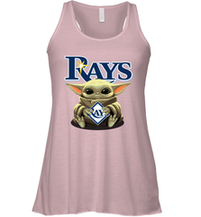 Baby Yoda Hugs Loves The Tampa Bay Rays Baseball Womens Racerback Tank Top Womens Racerback Tank Top - VeigarTee