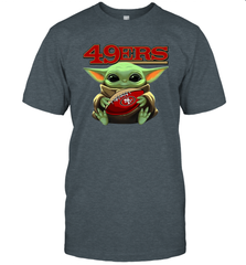 Baby Yoda Loves The San Francisco 49ers Star Wars Baby Yoda Hugs 49ers NFL Mens T-Shirt Mens T-Shirt - VeigarTee