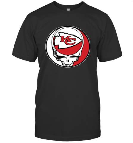 Kansas City Chiefs Grateful Dead Steal Your Face NFL Football Mens T-Shirt Mens T-Shirt / Black / S Mens T-Shirt - VeigarTee