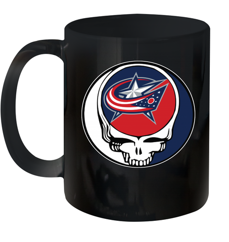Columbus Blue Grateful Dead Steal Your Face Hockey NHL Ceramic Mug 11oz Ceramic Mug 11oz / Black / 11oz Ceramic Mug 11oz - VeigarTee