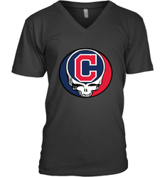 Cleveland Indians Grateful Dead Steal Your Face Baseball Mens V-Neck T-Shirt