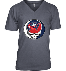 Columbus Blue Grateful Dead Steal Your Face Hockey NHL Mens V-Neck T-Shirt Mens V-Neck T-Shirt - VeigarTee