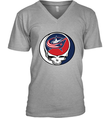 Columbus Blue Grateful Dead Steal Your Face Hockey NHL Mens V-Neck T-Shirt Mens V-Neck T-Shirt - VeigarTee