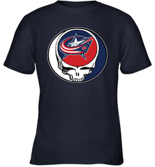 Columbus Blue Grateful Dead Steal Your Face Hockey NHL Youth T-Shirt Youth T-Shirt - VeigarTee