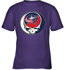 Columbus Blue Grateful Dead Steal Your Face Hockey NHL Youth T-Shirt Youth T-Shirt - VeigarTee