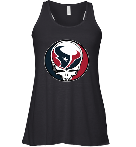 Houston Texans Grateful Dead Steal Your Face NFL Football Womens Racerback Tank Top Womens Racerback Tank Top / Black / XS Womens Racerback Tank Top - VeigarTee