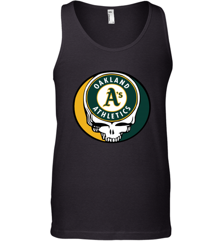 Oakland Athletics Grateful Dead Steal Your Face Baseball Mens Tank Top Mens Tank Top / Black / XS Mens Tank Top - VeigarTee